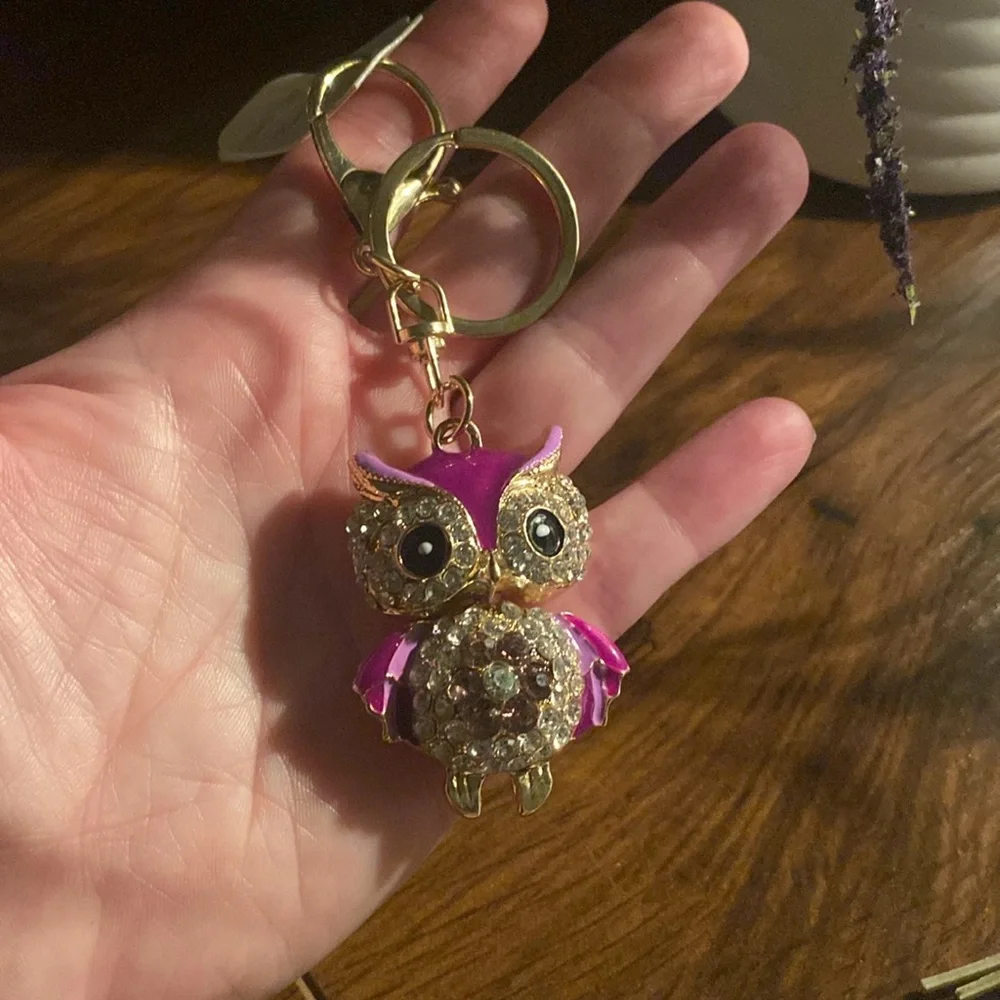 Purple Owl Bag Charm/Key Chain